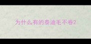 为什么有的泰迪毛不卷