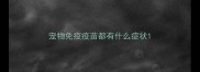 宠物免疫疫苗都有什么症状