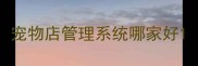 宠物店管理系统哪家好