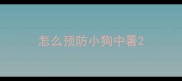 怎么预防小狗中暑