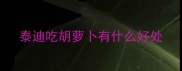 泰迪吃胡萝卜有什么好处