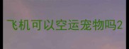 飞机可以空运宠物吗
