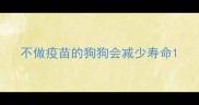 不做疫苗的狗狗会减少寿命