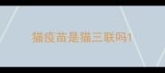 猫疫苗是猫三联吗