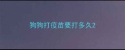 狗狗打疫苗要打多久