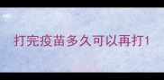 打完疫苗多久可以再打