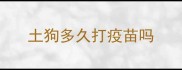土狗多久打疫苗吗