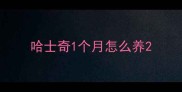 哈士奇1个月怎么养