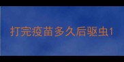 打完疫苗多久后驱虫