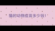 猫的动物疫苗多少钱