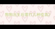 狗狗出生后需打几种疫苗