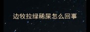 边牧拉绿稀屎怎么回事