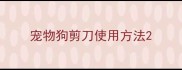 宠物狗剪刀使用方法