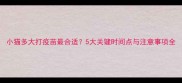小猫多大打疫苗最合适5大关键时间点与注意事项全